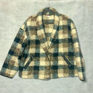 Plaid Women's Jacket in Blue and Brown